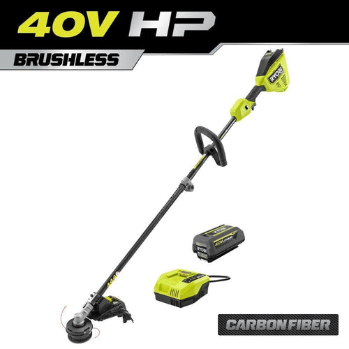 RY40HPST01K 40V HP Brushless 16 in. Cordless Carbon Fiber Shaft Attachment Capable String Trimmer with 4.0 Ah Battery and Charger