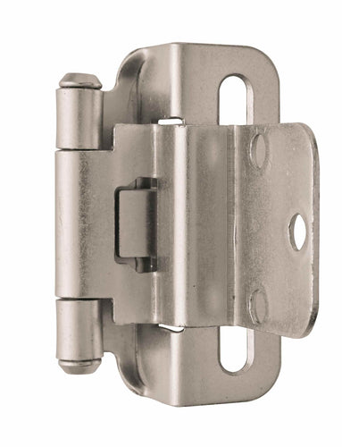 BPR7565G10 Satin Nickel 3/8 in. (10 mm) Inset Self-Closing, Partial Wrap Cabinet Hinge (2-Pack)