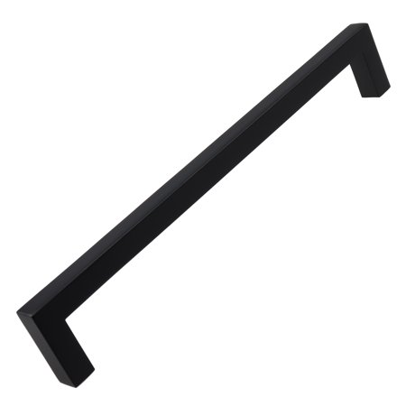 21683-192-MB-1 7.56 in. Center Solid Square Bar Cabinet Pull, Matte Black