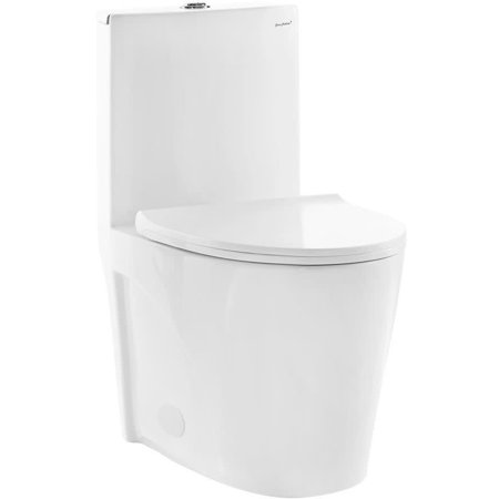 SM-1T254 St. Tropez 1-Piece 1.1/1.6 GPF Dual Flush Elongated Toilet in Glossy White