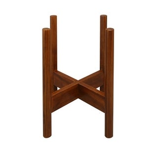 107-329 16 in. H Antique Mahogany Mid-Century Modern Wood Plant Display Stand
