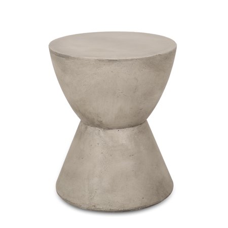 83468 Montreal Light Grey Round Stone Outdoor Side Table