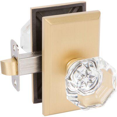 BV925-164 Bancroft 925G-1 Privacy (Bed/Bath) Door Knob Satin Brass w/ rectangle trim