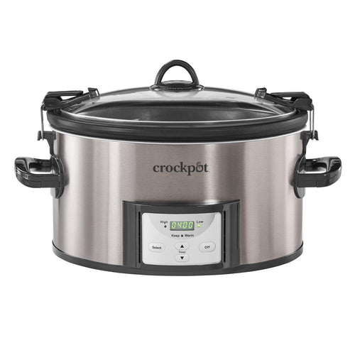 2125325 7-qt. Black and Stainless Steel Cook and Carry Digital Countdown Slow Cooker with Easy Clean