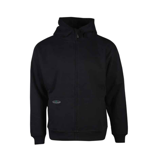 400241 Cotton Double Thick Hooded Full Zip Sweatshirt, Black, 3XL