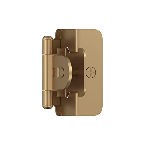 BPR8704CZ Champagne Bronze 1/2 in. (13 mm) Overlay Double Demountable, Cabinet Hinge (2-Pack)