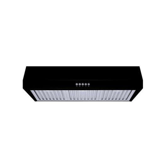 1803B/HP11(75) Sarela 30 in. W x 7 in. H 500CFM Convertible Under Cabinet Range Hood in Black with LED Lights and Filter