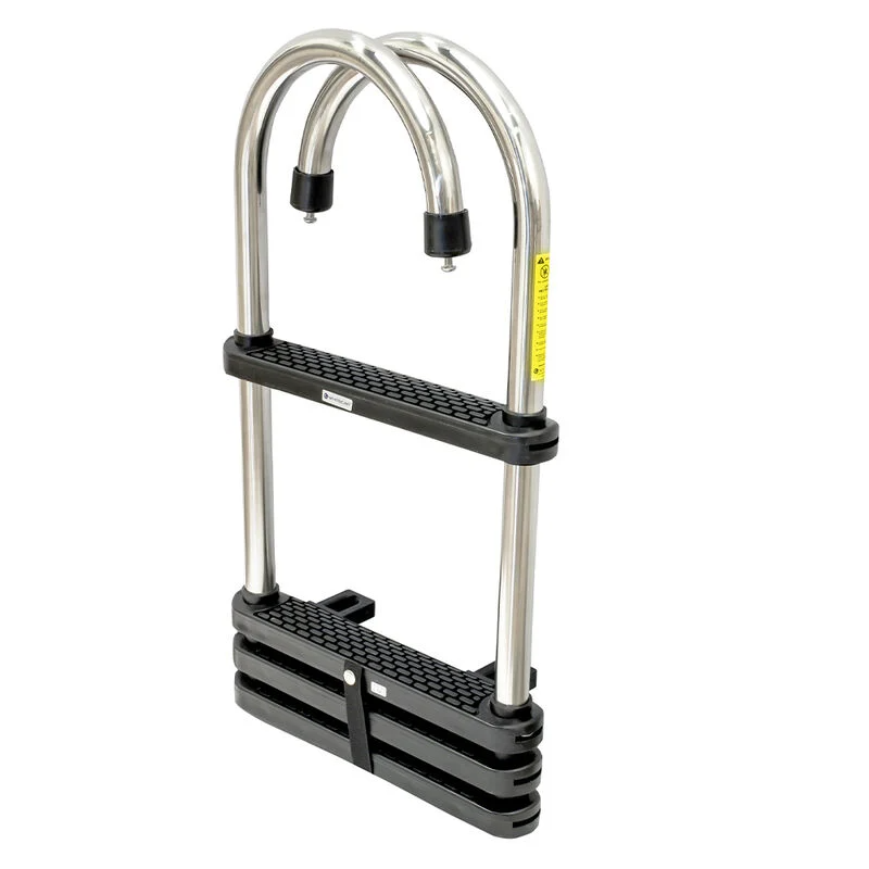 Load image into Gallery viewer, 735880 Telescoping Stainless Steel 4-Step Pontoon Ladder
