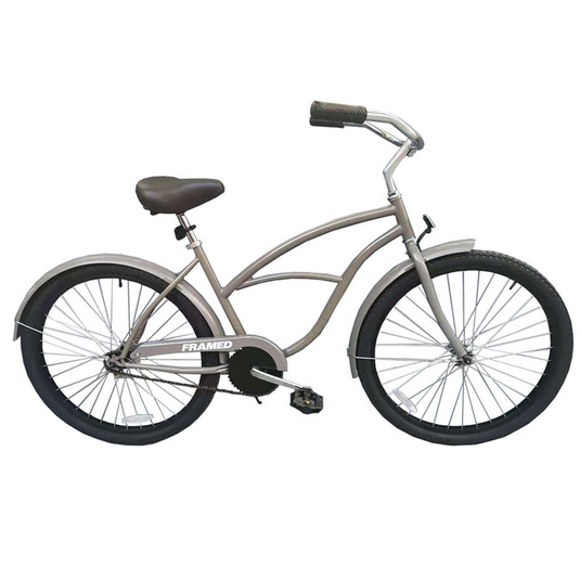742427 26" Beach Cruiser Bike, Gray