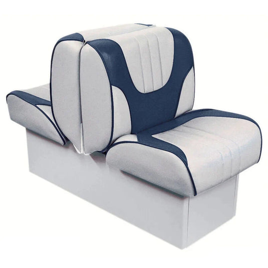 742300 Deluxe Back-to-Back Lounge Boat Seat with 10" Base (GRAY/NAVY)