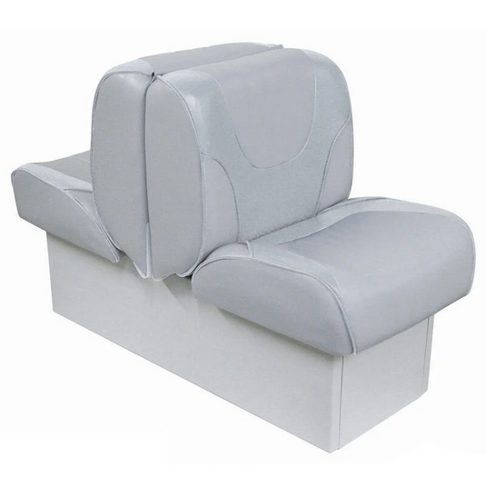 742306 Deluxe Back-to-Back Lounge Boat Seat with 10" Base- Light Gray