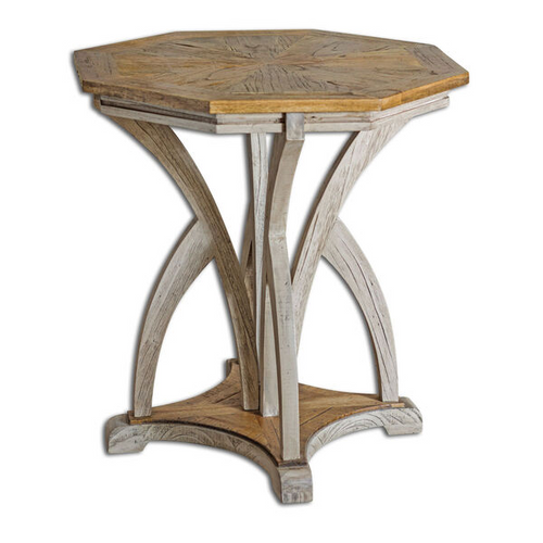 16415042 Ranen Aged White Accent Table