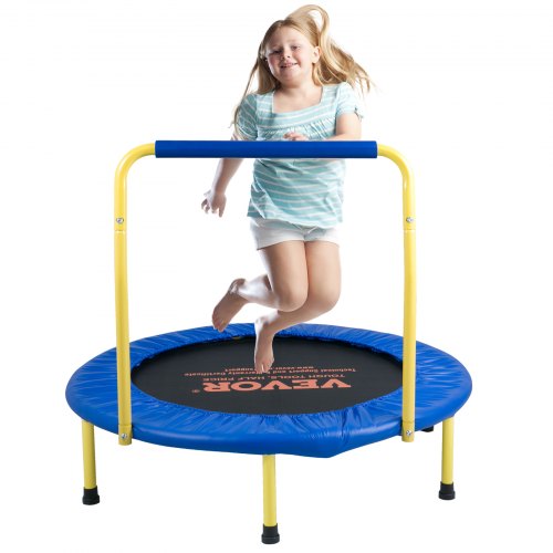 PP5SYCWSSEDSKMS 3 ft. Trampoline 36 in.Trampolines Indoor/Outdoor Trampoline Foldable Mini Baby Trampoline with Foam Handle