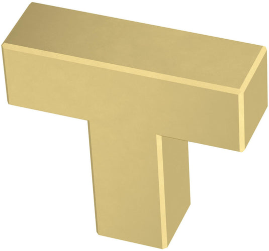 P46678K-523-B3 Simple Modern Square 1-1/4 in. (32 mm) Satin Gold Cabinet Knob (30-Pack)