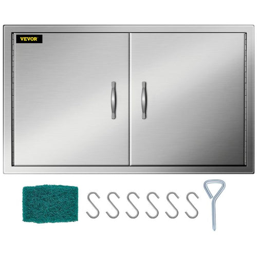 36X21.1X1.6BXGS Outdoor Kitchen Doors 36 in. W x 21 in. H Double BBQ Door Stainless Steel BBQ Access Door
