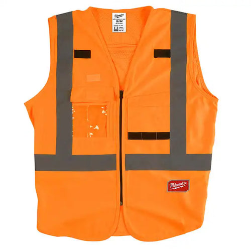 48-73-5031 Small/Medium Orange Class 2 High Visibility Safety Vest with 10 Pockets