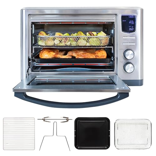 KKTOAF25SS 11-In-1 Digital Air Fryer Convection Toaster Oven Rotisserie 6-Slice 1700W Stainless Steel