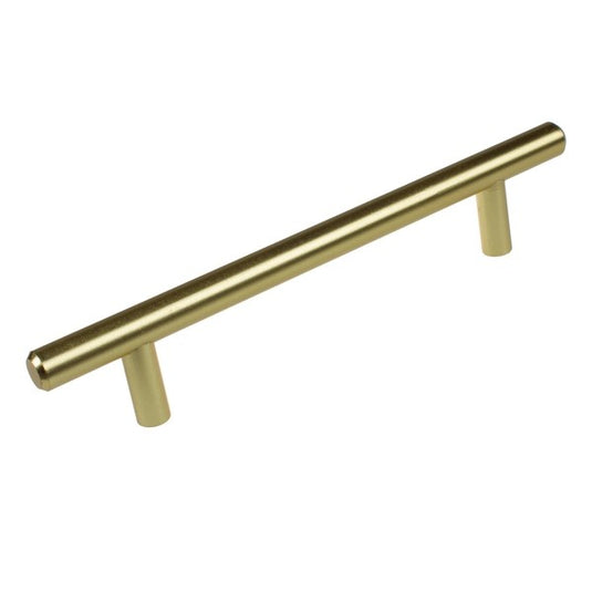 5002-128-SG-10 5 in. Center-to-Center Satin Gold Solid Handle Bar Cabinet Drawer Pulls (10-Pack)