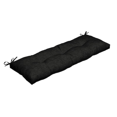 ZQ13L11B-D9Z1 48 in. x 18 in. Rectangular Outdoor Plush Modern Tufted Bench Cushion, Black Leala
