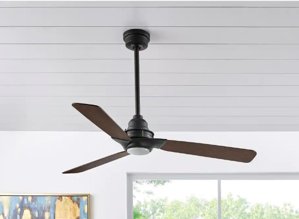 Load image into Gallery viewer, 52159 Ester 54 in. White Color Changing Integrated LED Indoor/Outdoor Matte Black Ceiling Fan with Light Kit and Remote
