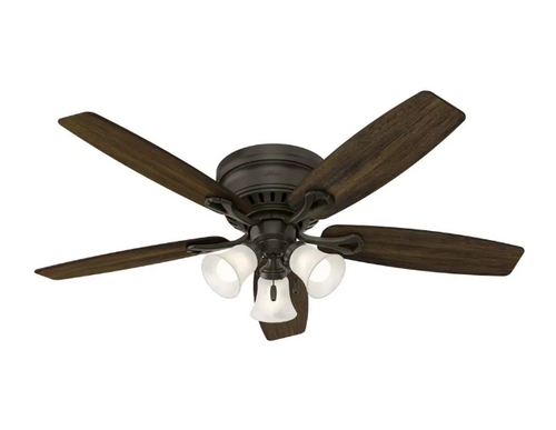 52016 Oakhurst 52 in. LED Indoor Low Profile New Bronze Ceiling Fan with Light Kit