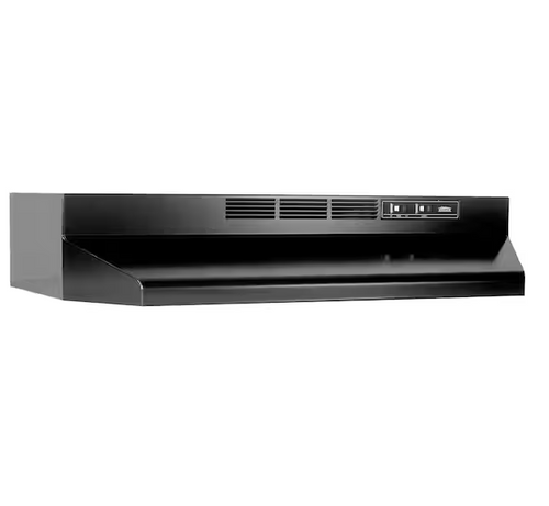 413023 41000 Series 30 in. Ductless Under Cabinet Range Hood with Light in Black