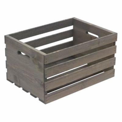 69002 18 in. x 12.5 in. x 9.5 in. Large Crate in Weathered Gray