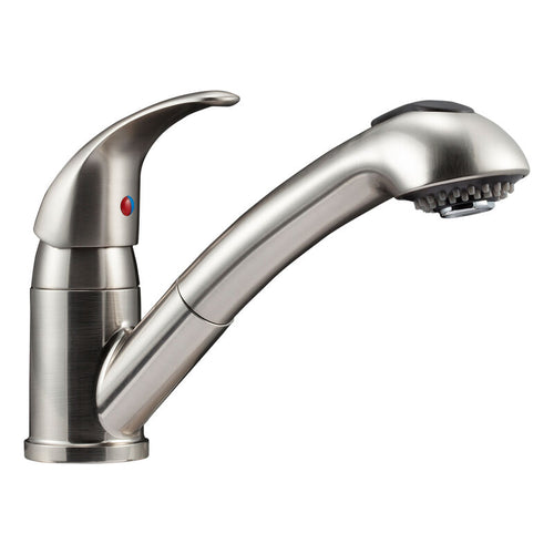 119047 Dura Faucet Designer Pull-Out RV Kitchen Faucet, Brushed Satin Nickel