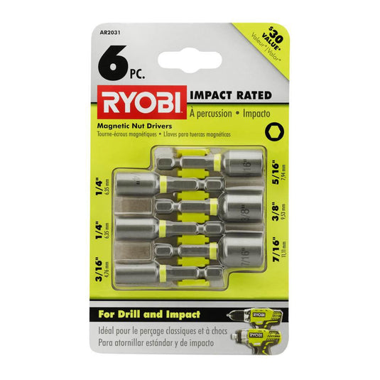 AR2031 Impact Rated Magnetic Steel Nut Driver Set (6-Piece)