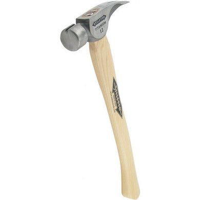 TI12SC 12 oz. Titanium Smooth Face Hammer with 18 in. Curved Hickory Handle