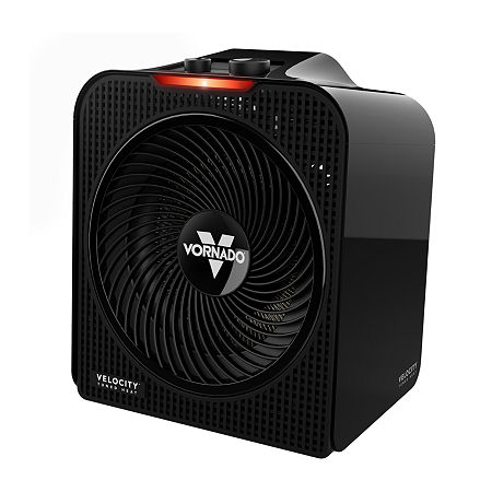 EH1-0159-06 Velocity 3 Whole Room 1500-Watt 5118 BTU Electric Space Fan Heater, Adjustable Thermostat and Safety Features, Black