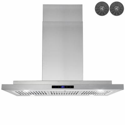 36 in. 350 CFM Convertible Island Mount Range Hood with LED Lights in Stainless Steel, Touch Control and Carbon FiltersRH0395