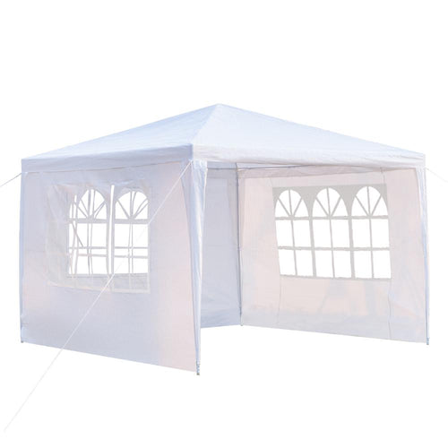 854770638501 10 ft. x 10 ft. White Party Wedding Tent Canopy 3 Sidewall