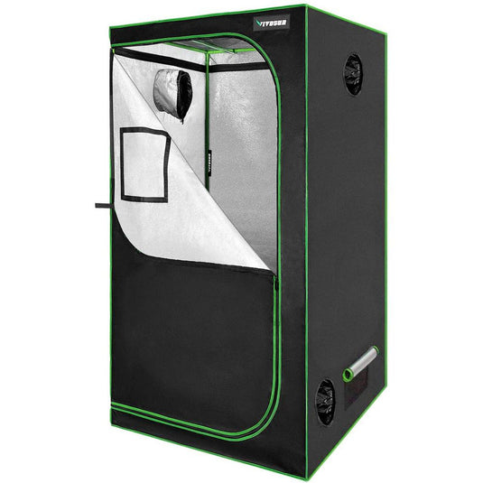 Mylar Hydroponic Grow Tent with Observation Window and Floor Tray X001PHBTAD