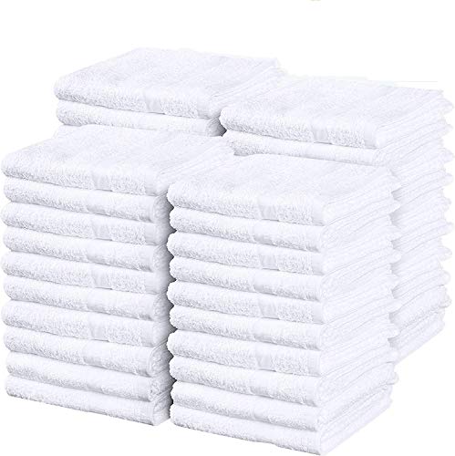 79118 Commercial Grade Soft Plush Cotton Terry Towels, 60-Pack, White