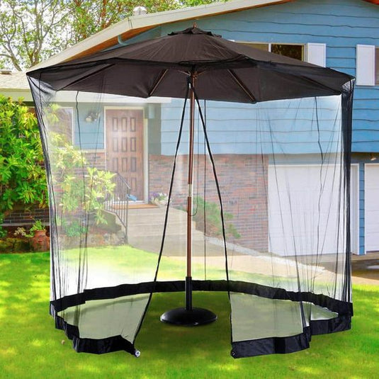 84B-063 7.5 ft. Outdoor Patio Market Mosquito Screen Net Canopy House with Close Woven Net in Black