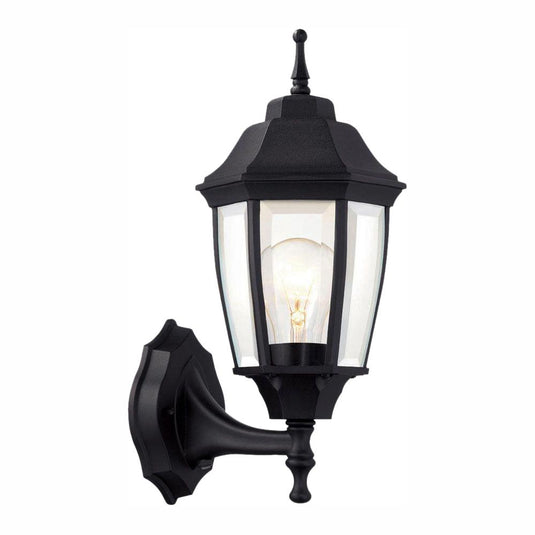 G14796-BK 14.37 in. Black Dusk to Dawn Decorative Outdoor Wall Lantern Sconce Light