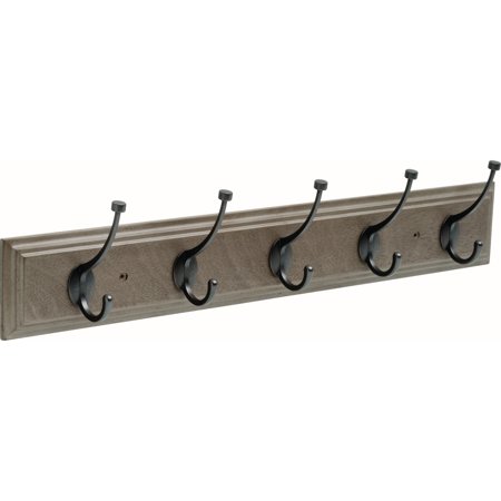 FBPLLT5-513-R 26.51 in Driftwood and Soft Iron Pilltop Coat and Hat Hook Rack