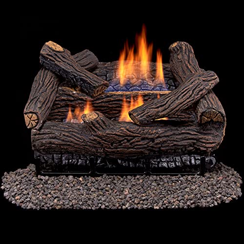 FVFLC18-2 Ventless Dual Fuel Gas Log Set - 18 in. Stacked Red Oak - Remote Control