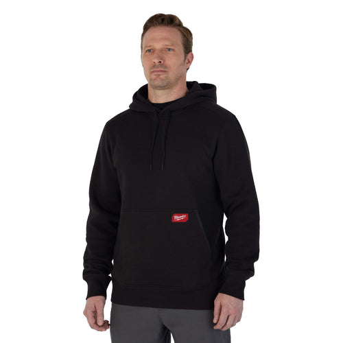 351B-L Men's Large Black Midweight Cotton/Polyester Long-Sleeve Pullover Hoodie