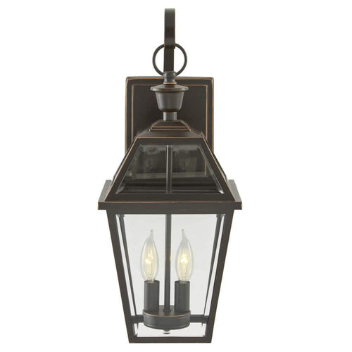 JLW1612A-3/ORBA Glenneyre 20.25 in. W 2-Light Espresso Bronze Hardwired Outdoor Wall Lantern Sconce with Clear Glass