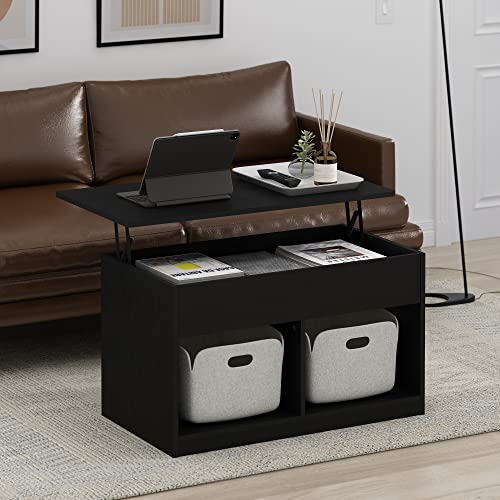 23133AM Jensen 31.5 in. Americano Rectangle Wood Coffee Table with Lift Top *LOCAL PICK UP ONLY*