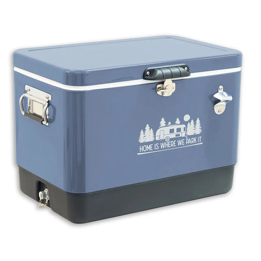 735031 Home Is Where We Park It 54-Quart Stainless Steel Cooler