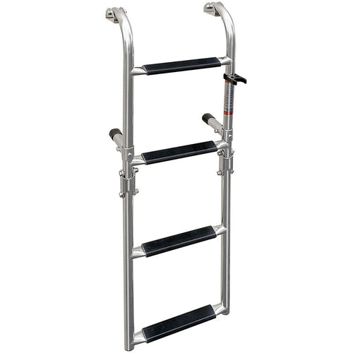 735788 Transom Mounted 4 Step Stainless Steel Folding Ladder