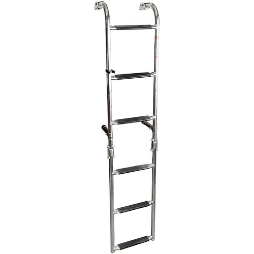 735789 Overton's Transom Mounted 6 Step Stainless Steel Folding Ladder