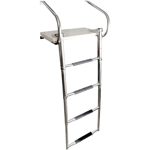 735798 Overton's Swim Platform w/ 4 Step Telescopic & Folding Stainless Steel Ladder