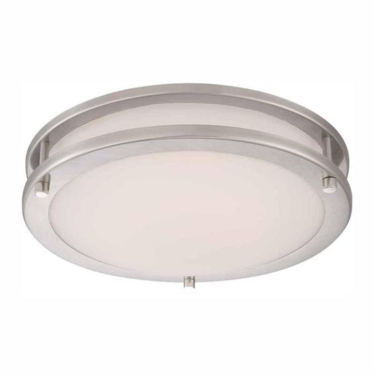 DC016LED 16 in. Modern Brushed Nickel Dimmable LED Integrated Flush Mount with Frosted Shade for Kitchen