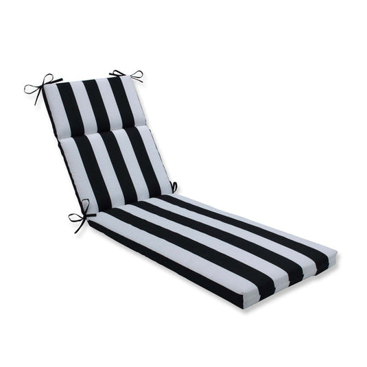 Cabana Stripe Black Chaise Lounge Cushion