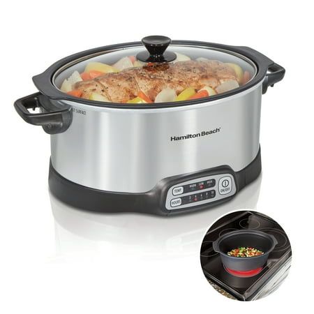 33662 Stovetop Sear and Cook 6 Qt. Stainless Steel Slow Cooker