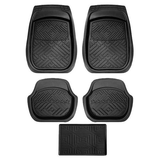 DMF13004BLACK  4-Piece ClimaProof Deep Dish Trimmable Car Floor Mats - Universal Fit for Cars, SUVs, Vans and Trucks - Full Set